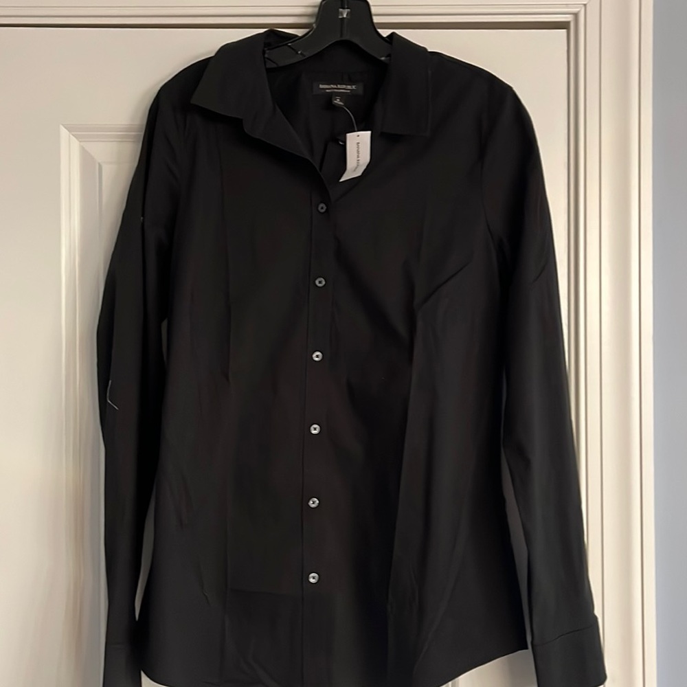 Black button down shirt NWT